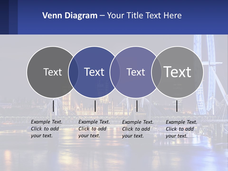 A City Skyline At Night With A Ferris Wheel In The Foreground PowerPoint Template