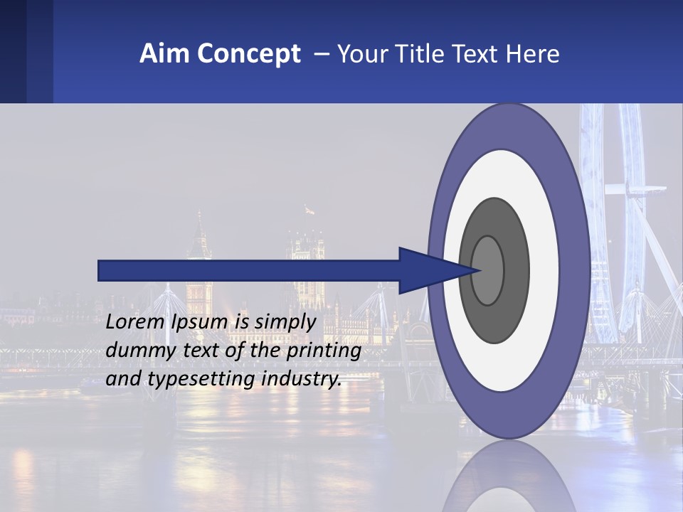 A City Skyline At Night With A Ferris Wheel In The Foreground PowerPoint Template