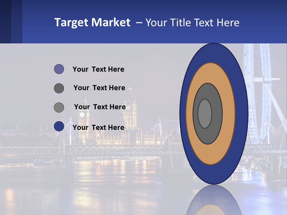 A City Skyline At Night With A Ferris Wheel In The Foreground PowerPoint Template