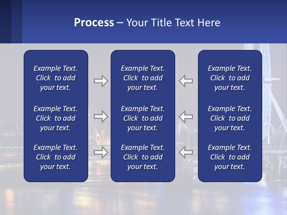 A City Skyline At Night With A Ferris Wheel In The Foreground PowerPoint Template