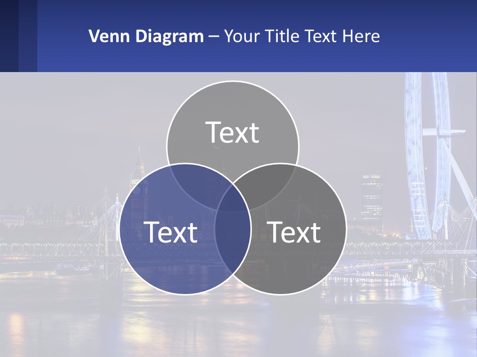 A City Skyline At Night With A Ferris Wheel In The Foreground PowerPoint Template