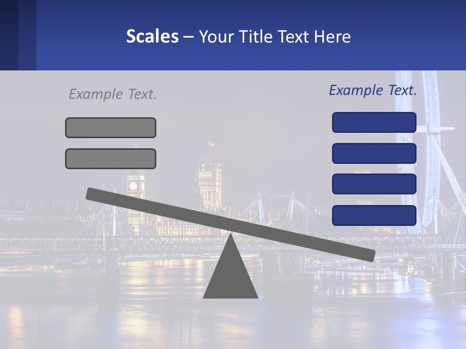 A City Skyline At Night With A Ferris Wheel In The Foreground PowerPoint Template