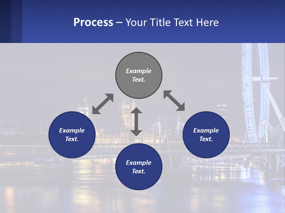 A City Skyline At Night With A Ferris Wheel In The Foreground PowerPoint Template