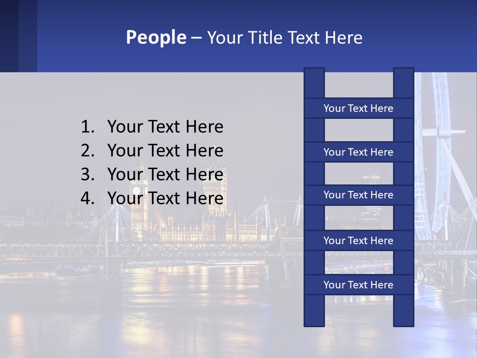 A City Skyline At Night With A Ferris Wheel In The Foreground PowerPoint Template