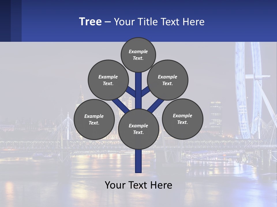 A City Skyline At Night With A Ferris Wheel In The Foreground PowerPoint Template