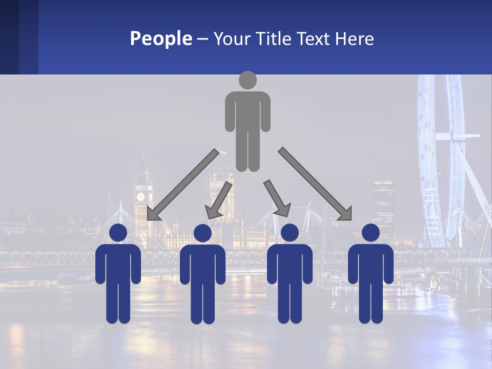 A City Skyline At Night With A Ferris Wheel In The Foreground PowerPoint Template