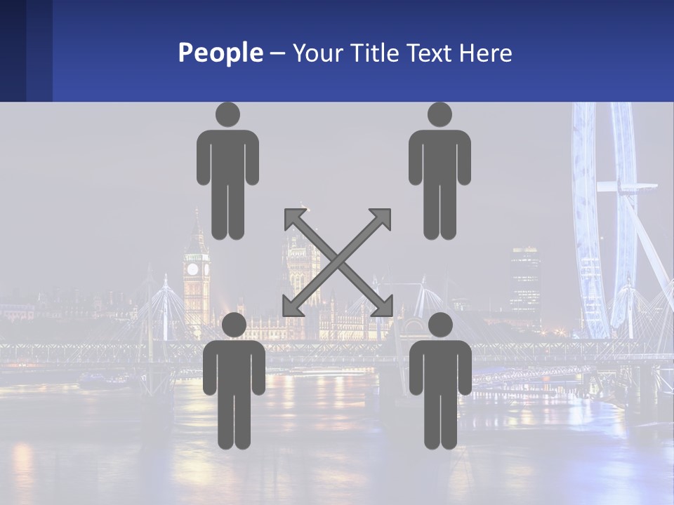 A City Skyline At Night With A Ferris Wheel In The Foreground PowerPoint Template