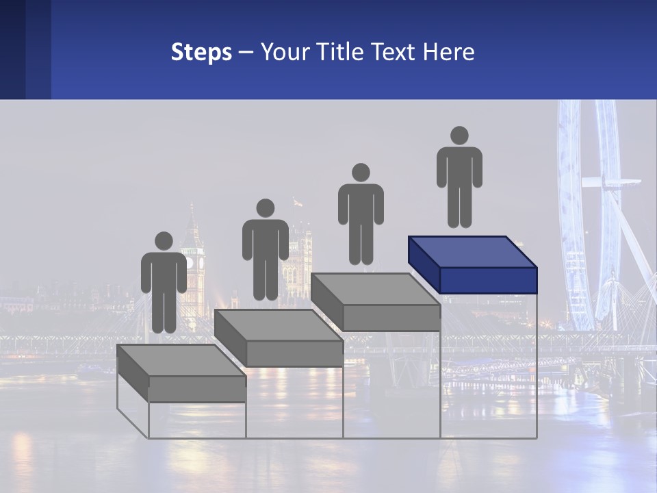 A City Skyline At Night With A Ferris Wheel In The Foreground PowerPoint Template
