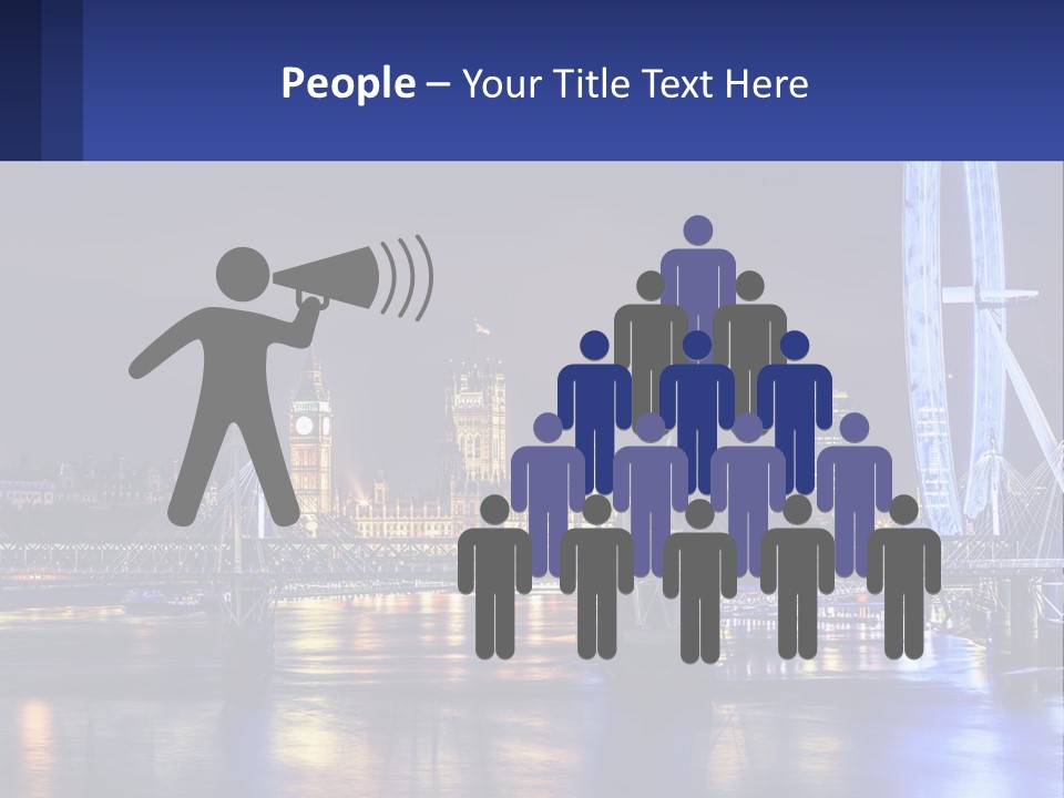 A City Skyline At Night With A Ferris Wheel In The Foreground PowerPoint Template