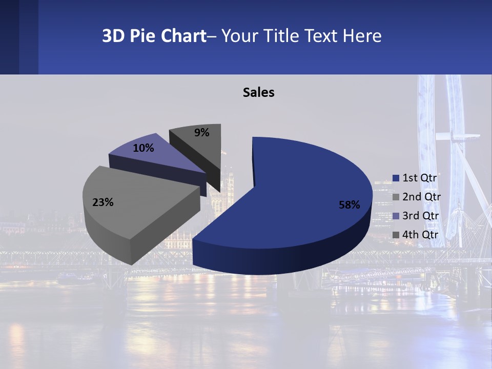 A City Skyline At Night With A Ferris Wheel In The Foreground PowerPoint Template