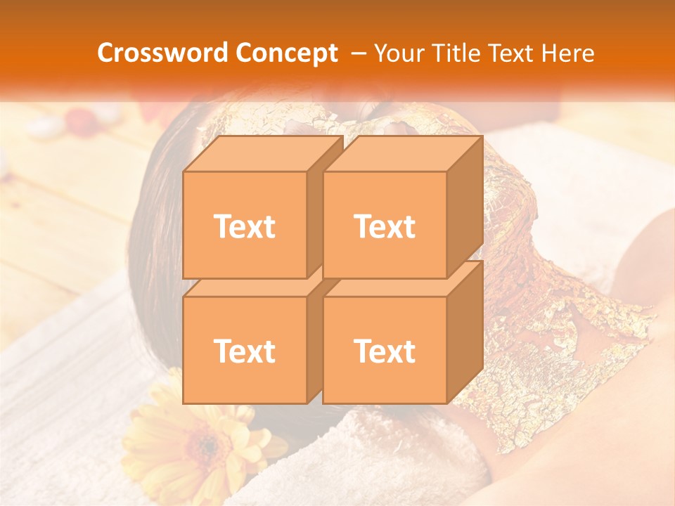 A Woman With Gold Facial Mask On Her Face PowerPoint Template