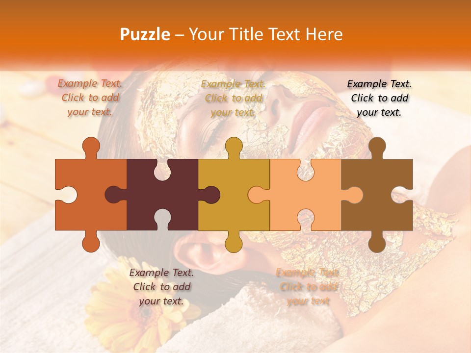 A Woman With Gold Facial Mask On Her Face PowerPoint Template