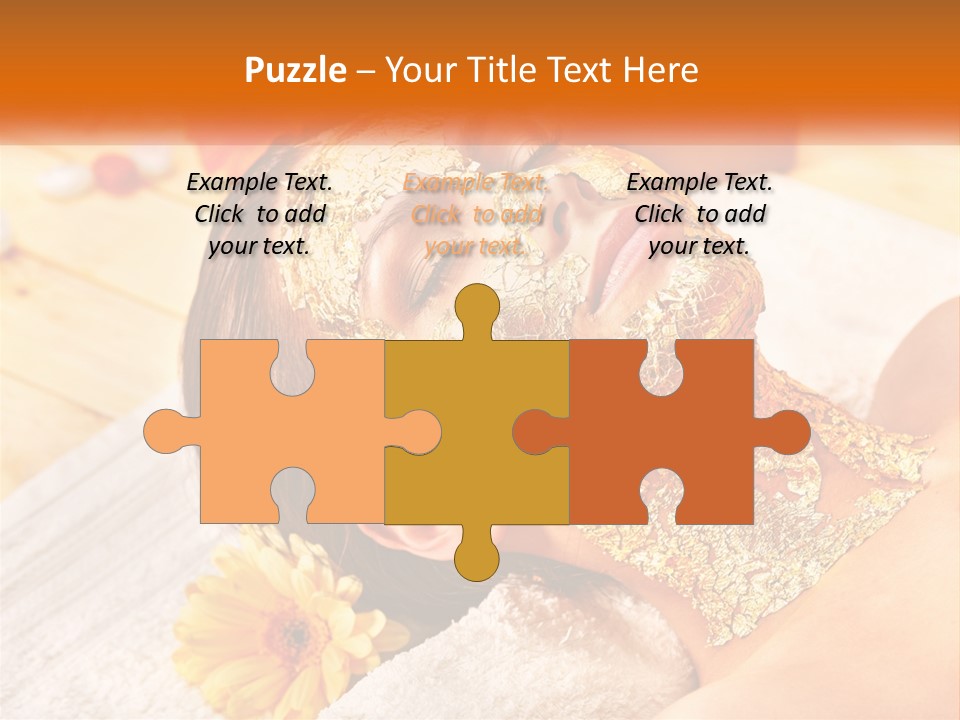 A Woman With Gold Facial Mask On Her Face PowerPoint Template