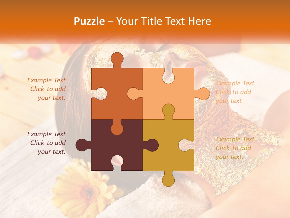 A Woman With Gold Facial Mask On Her Face PowerPoint Template