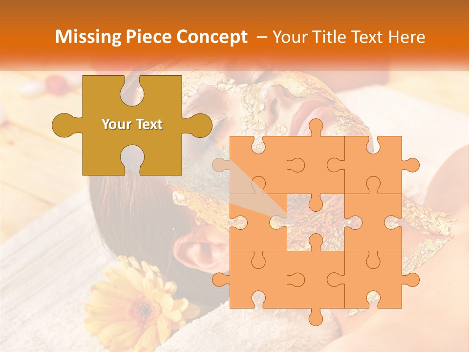 A Woman With Gold Facial Mask On Her Face PowerPoint Template