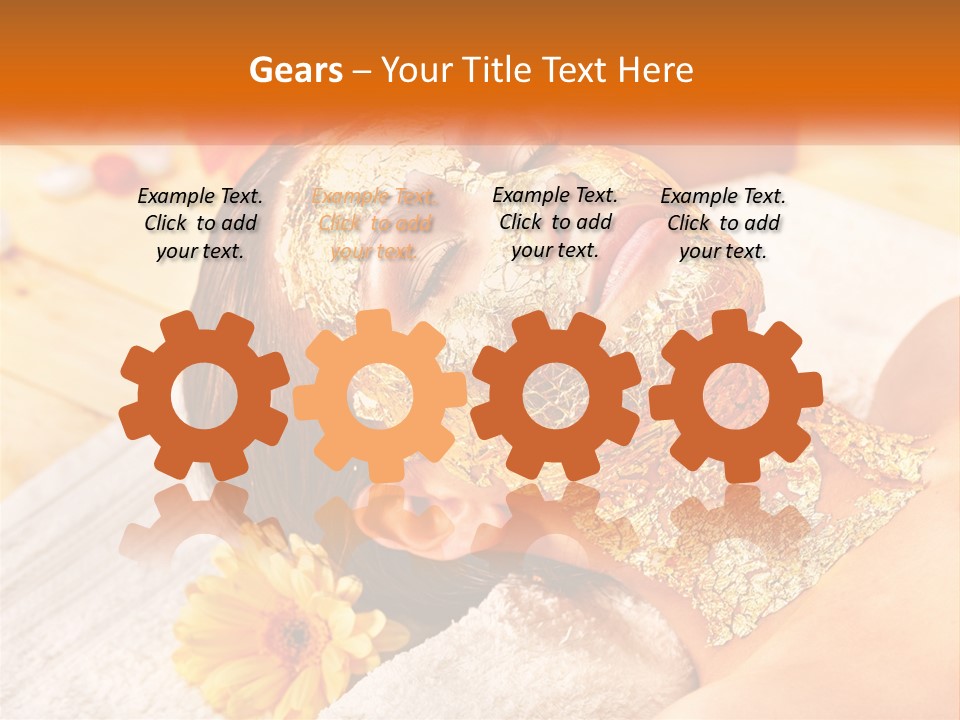 A Woman With Gold Facial Mask On Her Face PowerPoint Template