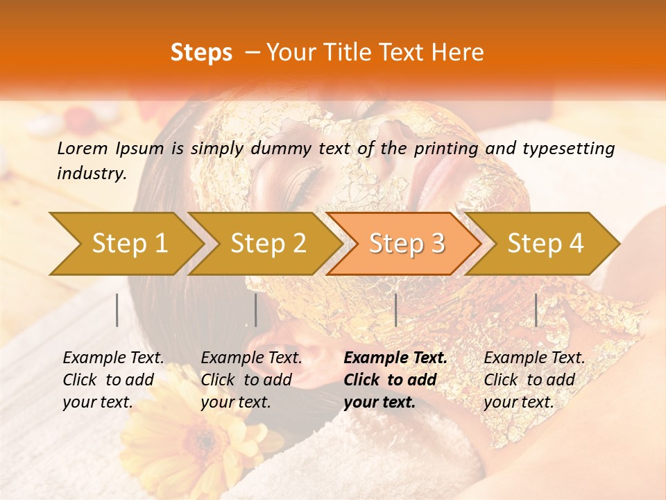 A Woman With Gold Facial Mask On Her Face PowerPoint Template