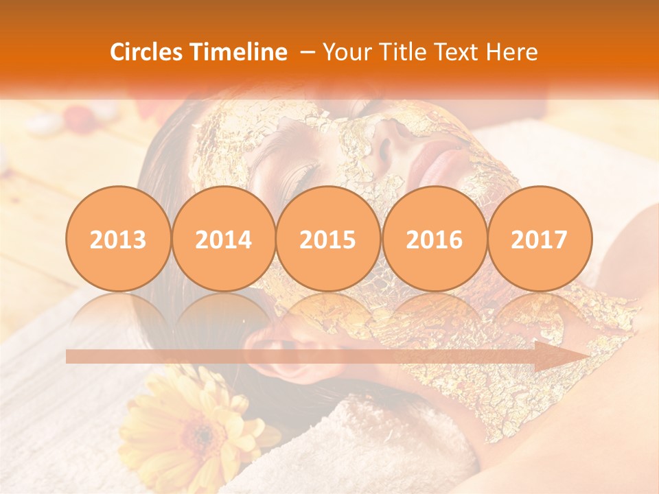 A Woman With Gold Facial Mask On Her Face PowerPoint Template