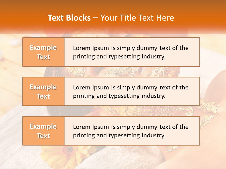 A Woman With Gold Facial Mask On Her Face PowerPoint Template