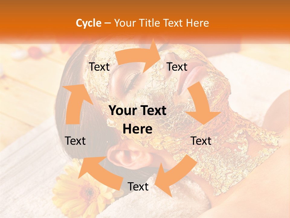 A Woman With Gold Facial Mask On Her Face PowerPoint Template