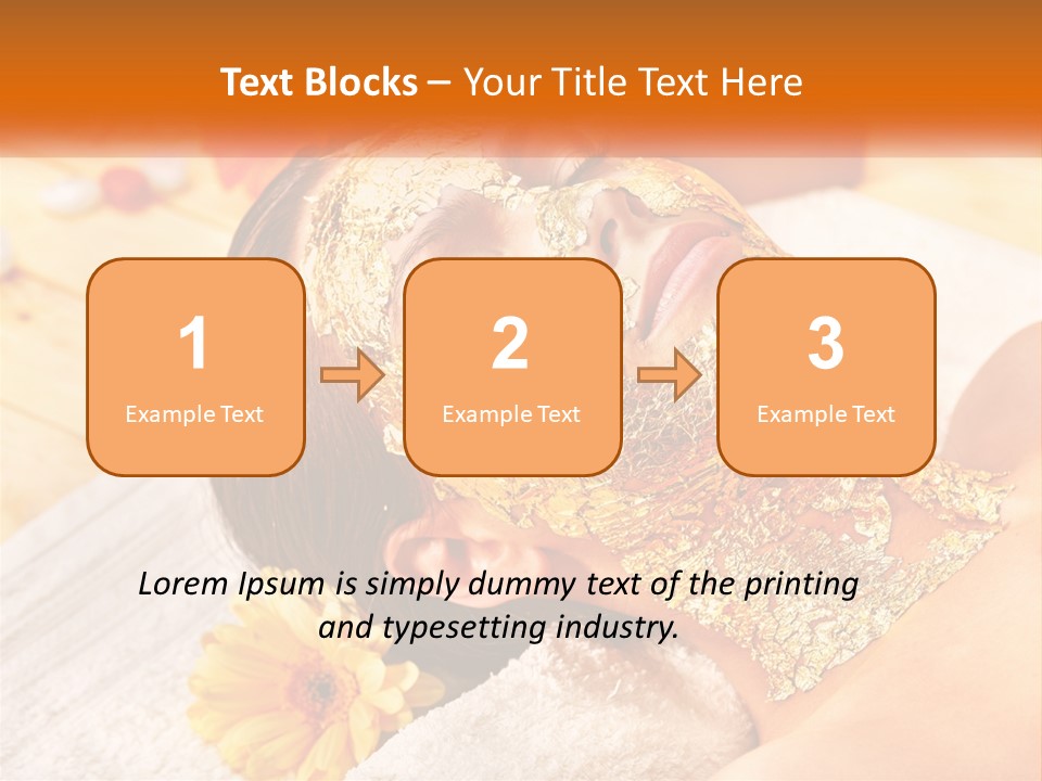 A Woman With Gold Facial Mask On Her Face PowerPoint Template