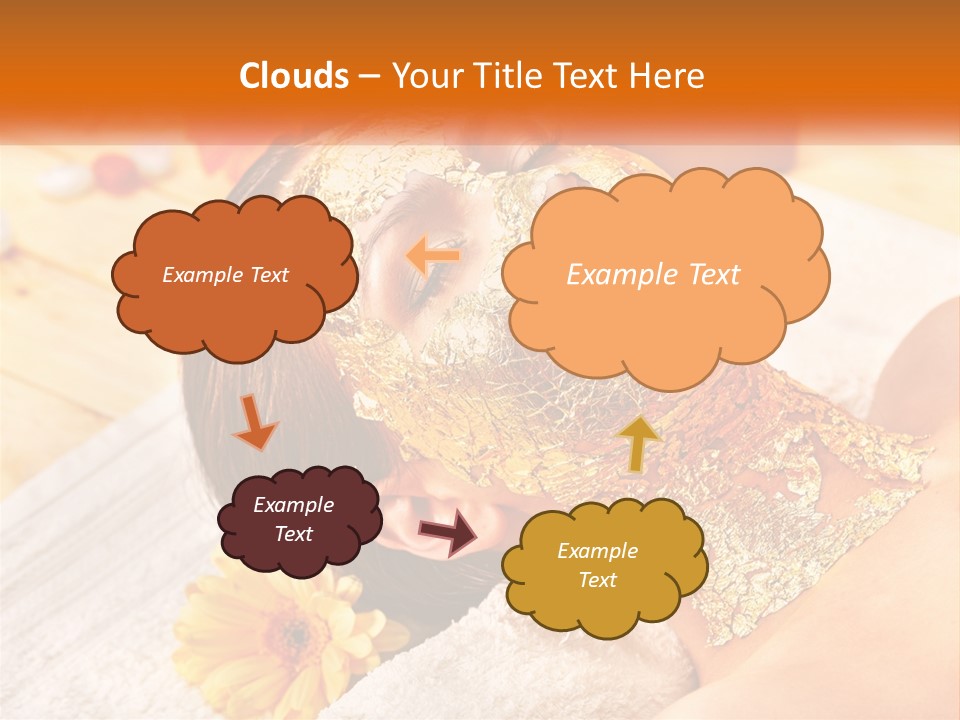 A Woman With Gold Facial Mask On Her Face PowerPoint Template