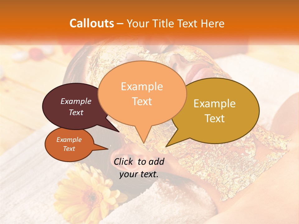 A Woman With Gold Facial Mask On Her Face PowerPoint Template