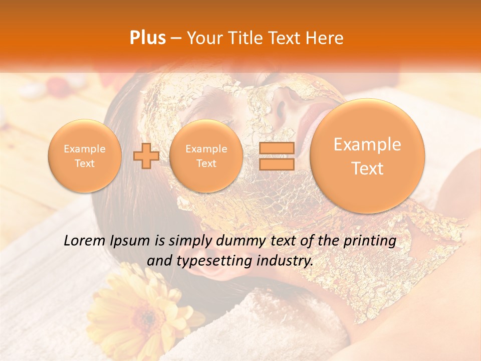 A Woman With Gold Facial Mask On Her Face PowerPoint Template