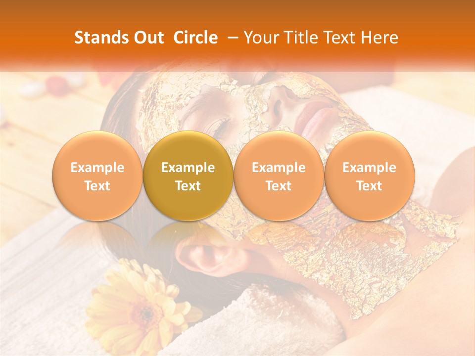 A Woman With Gold Facial Mask On Her Face PowerPoint Template