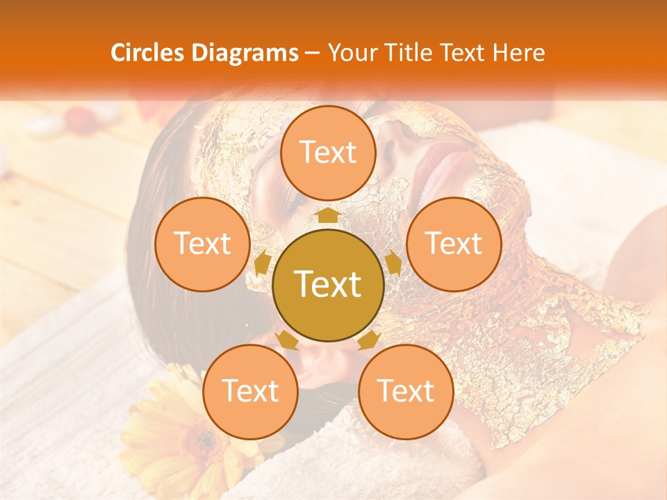 A Woman With Gold Facial Mask On Her Face PowerPoint Template