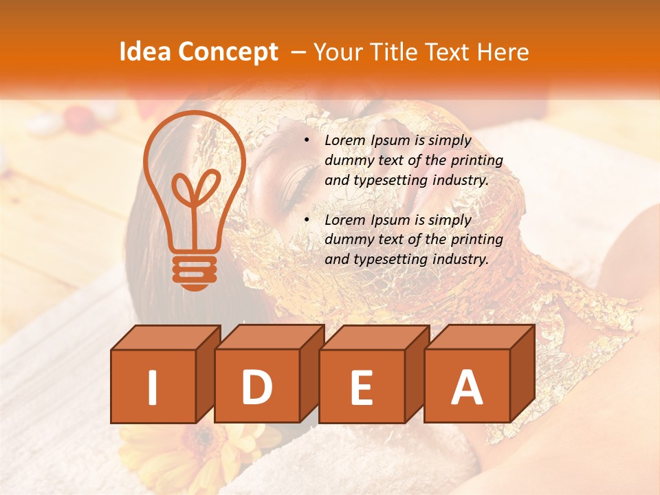 A Woman With Gold Facial Mask On Her Face PowerPoint Template