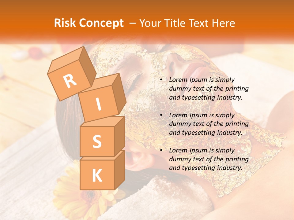 A Woman With Gold Facial Mask On Her Face PowerPoint Template