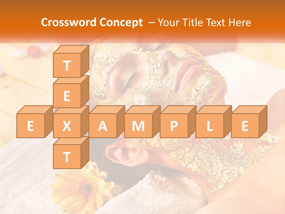 A Woman With Gold Facial Mask On Her Face PowerPoint Template