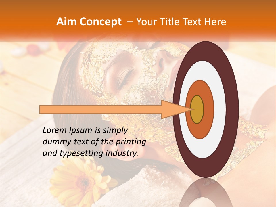 A Woman With Gold Facial Mask On Her Face PowerPoint Template