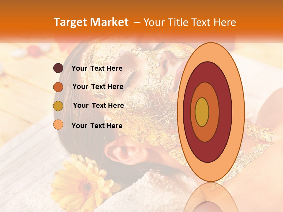 A Woman With Gold Facial Mask On Her Face PowerPoint Template