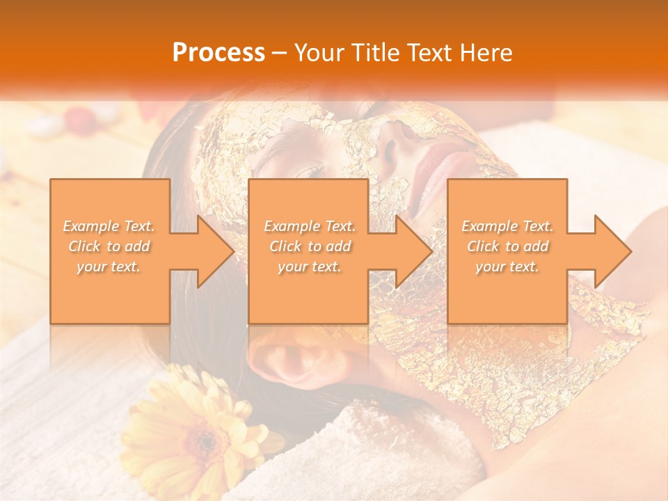 A Woman With Gold Facial Mask On Her Face PowerPoint Template