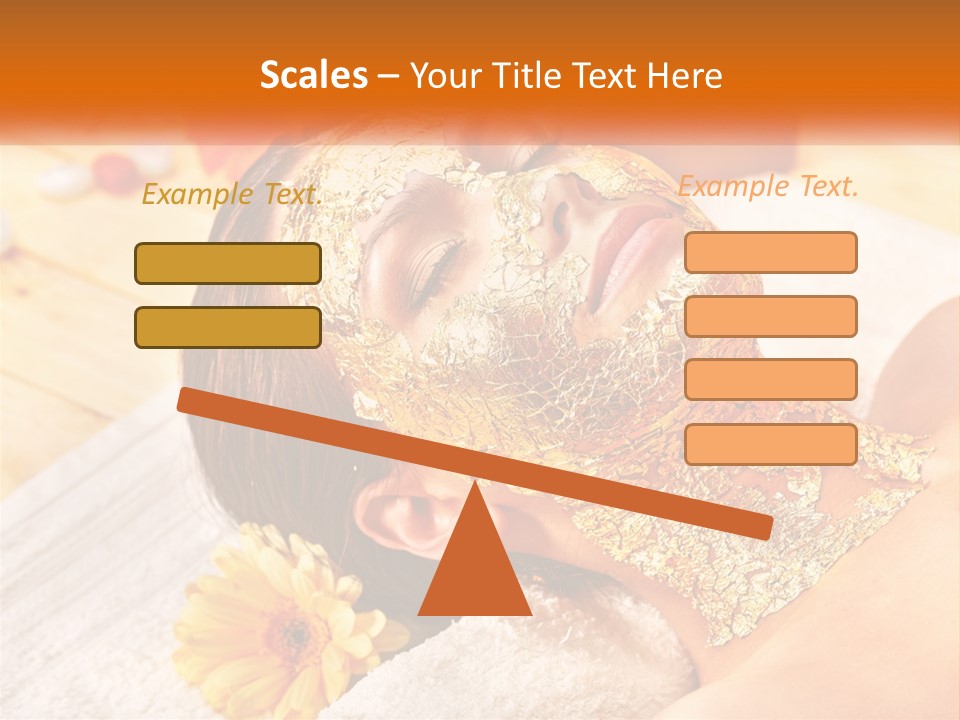 A Woman With Gold Facial Mask On Her Face PowerPoint Template