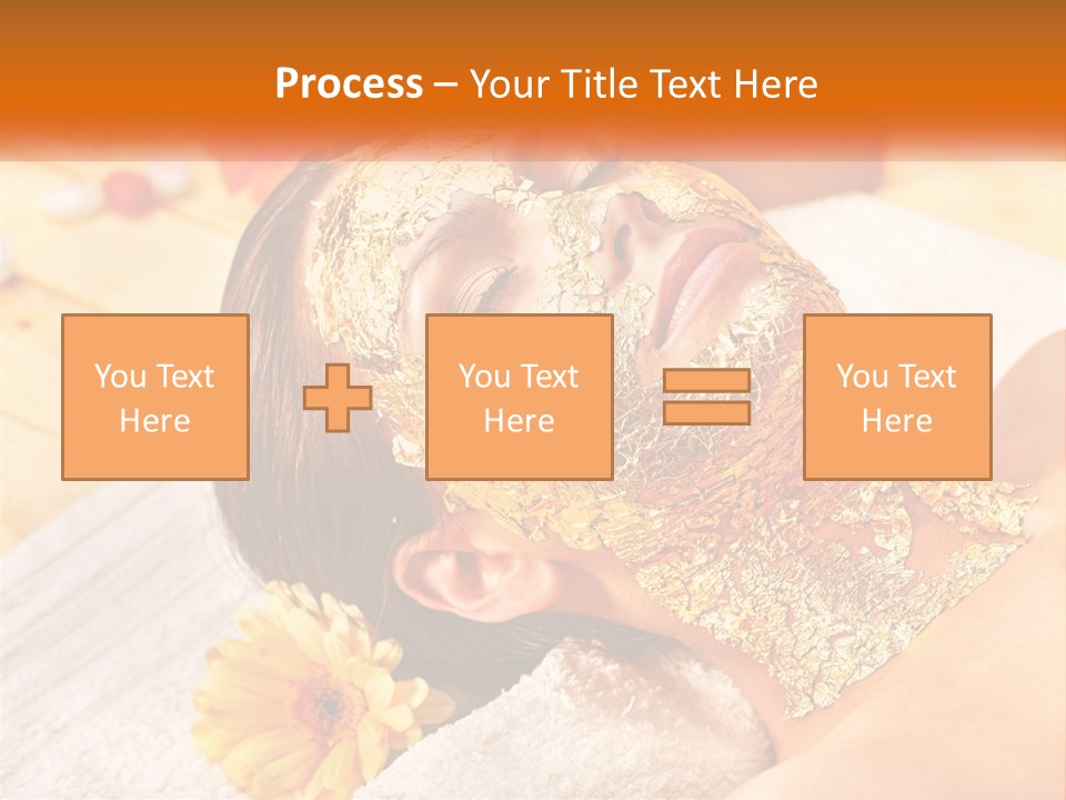 A Woman With Gold Facial Mask On Her Face PowerPoint Template