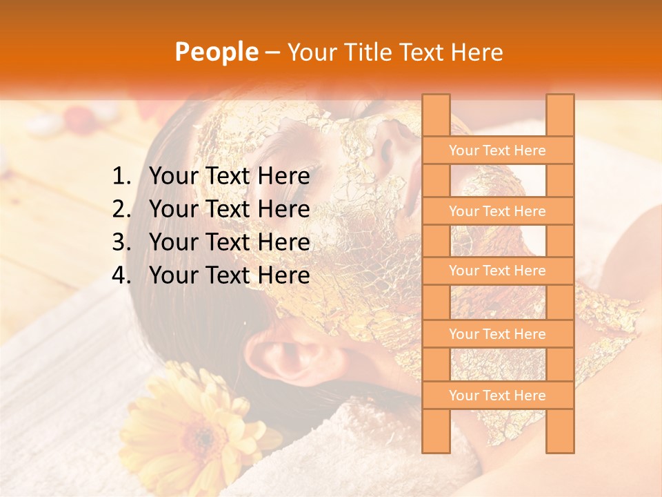 A Woman With Gold Facial Mask On Her Face PowerPoint Template