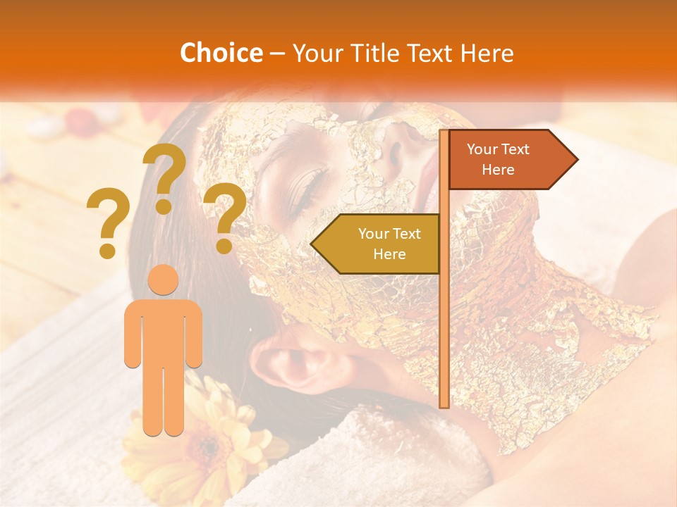 A Woman With Gold Facial Mask On Her Face PowerPoint Template