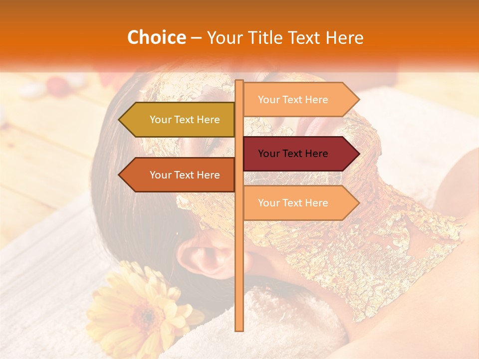 A Woman With Gold Facial Mask On Her Face PowerPoint Template