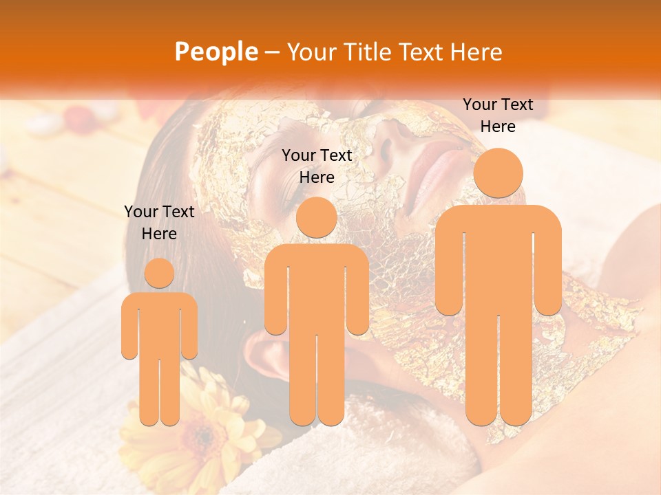 A Woman With Gold Facial Mask On Her Face PowerPoint Template