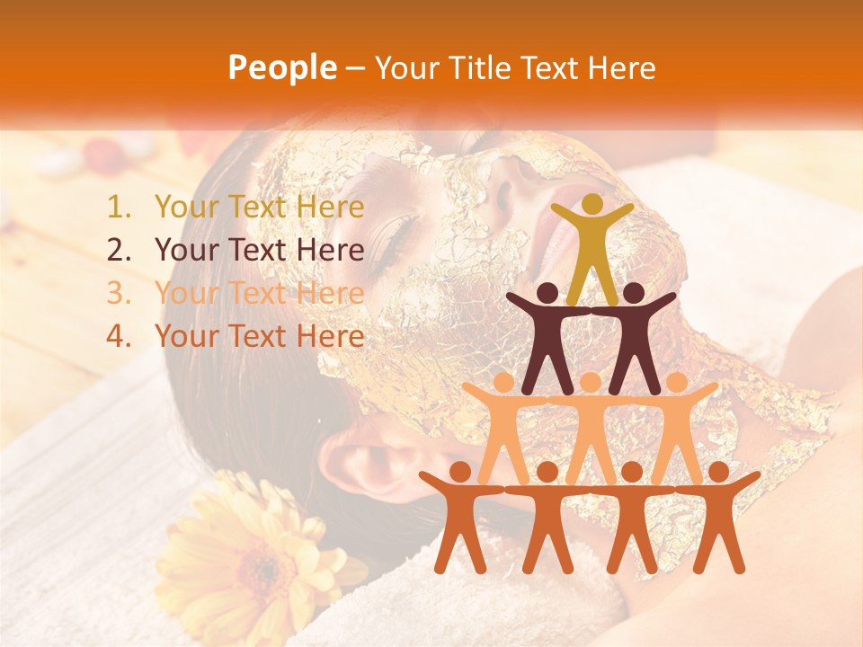 A Woman With Gold Facial Mask On Her Face PowerPoint Template