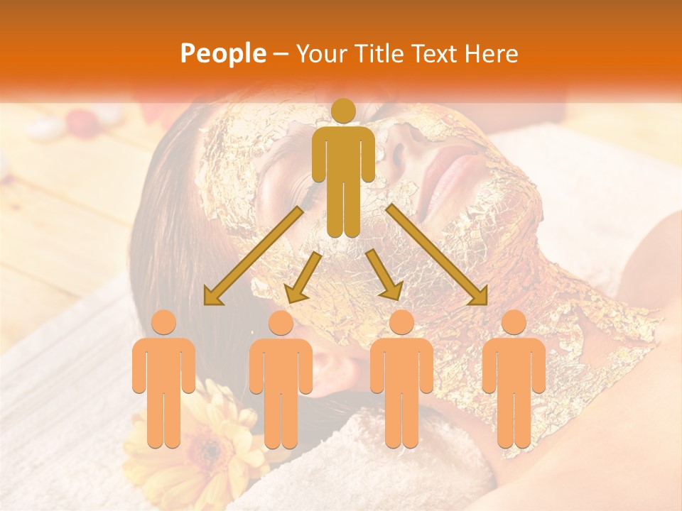 A Woman With Gold Facial Mask On Her Face PowerPoint Template