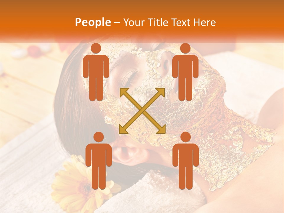 A Woman With Gold Facial Mask On Her Face PowerPoint Template