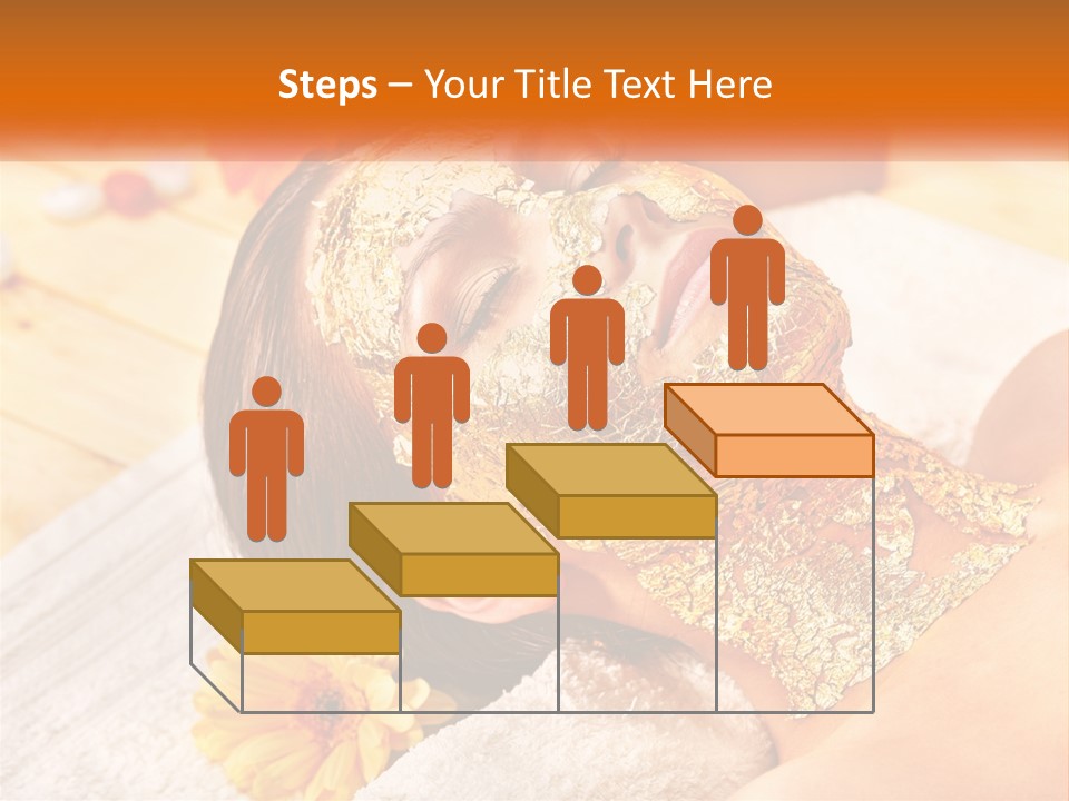 A Woman With Gold Facial Mask On Her Face PowerPoint Template