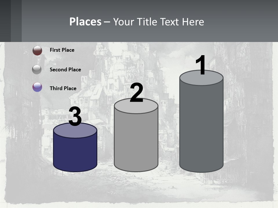 A Black And White Picture Of A City PowerPoint Template