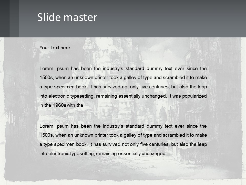 A Black And White Picture Of A City PowerPoint Template