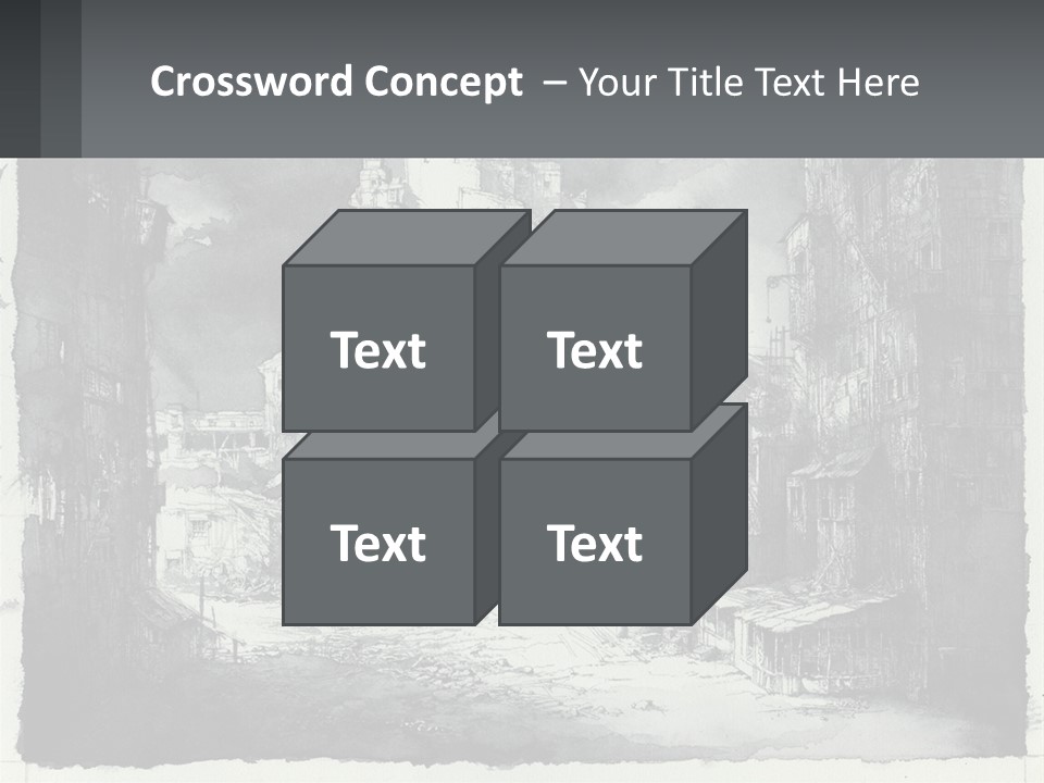A Black And White Picture Of A City PowerPoint Template