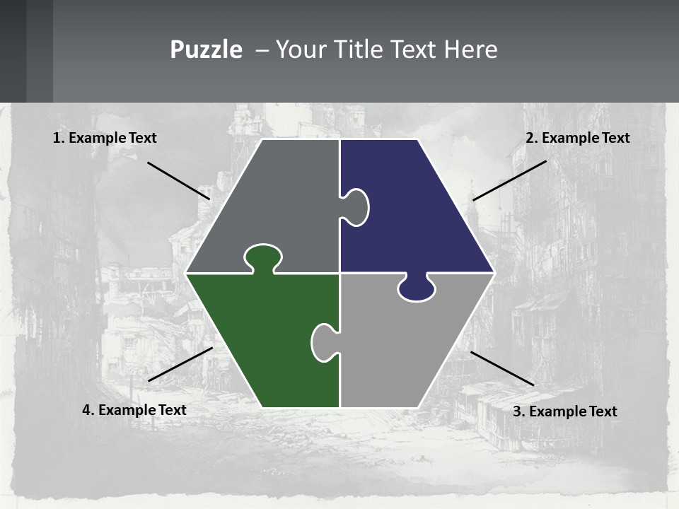 A Black And White Picture Of A City PowerPoint Template